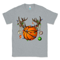 Heather Grey Basketball Horn Christmas Classic Tee - BundleAndBundleShop