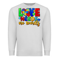 Dove Grey Love needs no words Premium Sweatshirt - FaDigitalArtStudio
