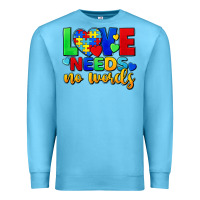 Ocean Blue Love needs no words Premium Sweatshirt - FaDigitalArtStudio