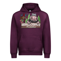 Mauve Wine I Want a Hippopotamus for Christmas Urban Hoodie - CowhideDigitalArt