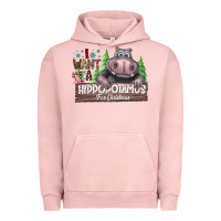 Pigment Salmon I Want a Hippopotamus for Christmas Urban Hoodie - CowhideDigitalArt