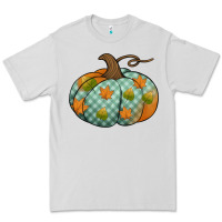 Dove Grey blue plaid autumn pumpkin Premium Tee - Jasminsmagicworld