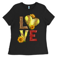 Black western love softball Ladies Tee - LillyAllenDesigns
