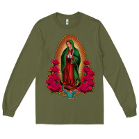 Army Green Our Lady of Guadalupe Long Sleeve Tee - Bettercallsaul