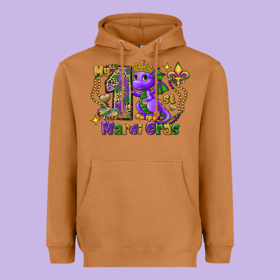 Dragon My First Mardi Gras Heavyweight Hoodie Designed By Fadigitalartstudio