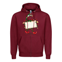 Burgundy customize christmas elf Zipper Hoodie - CowGirlArtShop