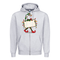 Heather Grey customize christmas elf Zipper Hoodie - CowGirlArtShop