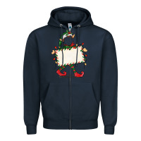 Navy customize christmas elf Zipper Hoodie - CowGirlArtShop