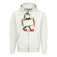 Oatmeal Heather customize christmas elf Zipper Hoodie - CowGirlArtShop