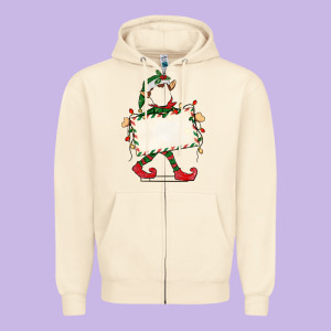 Customize Christmas Elf Zipper Hoodie Designed By Cowgirlartshop