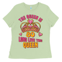 Matcha the queen is 80 long live the queen Ladies Tee - Jasminsmagicworld