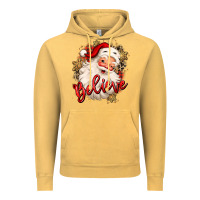 Vintage Mustard believe christmas santa claus Vintage Hoodie - MaliasSmallBusiness