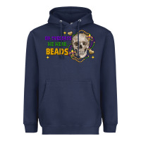 Navy On tuesdays we wear beads skull Heavyweight Hoodie - FaDigitalArtStudio