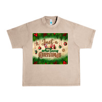 French Oak just a girl who loves christmas tumbler Urban Heavy Tee - BundleAndBundleShop
