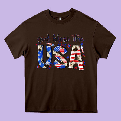 God Bless The Usa Heavy Core Tee Designed By Nancycooperartshop
