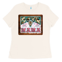 Bone western bull skull mama mousepad Ladies Tee - BarkalooDesign