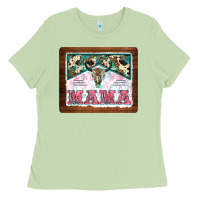 Matcha western bull skull mama mousepad Ladies Tee - BarkalooDesign
