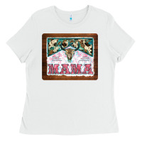 White western bull skull mama mousepad Ladies Tee - BarkalooDesign