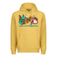 Antique Gold peace love phlebotomy Premium Hoodie - OliviaCreatesArt