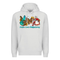 Dove Grey peace love phlebotomy Premium Hoodie - OliviaCreatesArt
