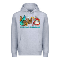 Heather Grey peace love phlebotomy Premium Hoodie - OliviaCreatesArt