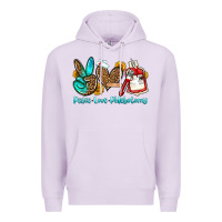Lilac peace love phlebotomy Premium Hoodie - OliviaCreatesArt