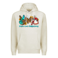 Oatmeal Heather peace love phlebotomy Premium Hoodie - OliviaCreatesArt