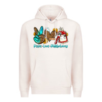Pale Pink peace love phlebotomy Premium Hoodie - OliviaCreatesArt