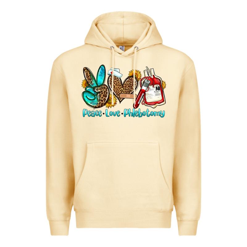 Peace Love Phlebotomy Premium Hoodie by OliviaCreatesArt | Teevron