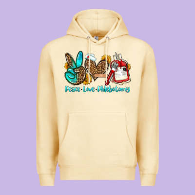 Peace Love Phlebotomy Premium Hoodie Designed By Oliviacreatesart