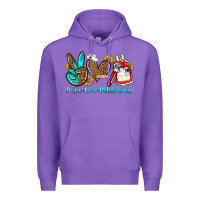 Purple peace love phlebotomy Premium Hoodie - OliviaCreatesArt