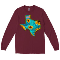 Burgundy Sunflower Turquoise Texas Long Sleeve Tee - Bettercallsaul
