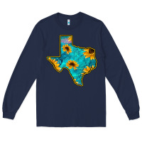 Navy Sunflower Turquoise Texas Long Sleeve Tee - Bettercallsaul