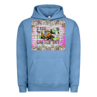 Pigment Pebble Blue I Dig Easter Day Urban Hoodie - CowhideDigitalArt
