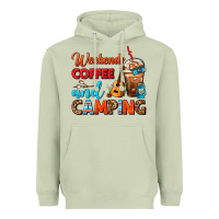 Matcha weekends coffee and camping frappe coffee Heavyweight Hoodie - FaDigitalArtStudio