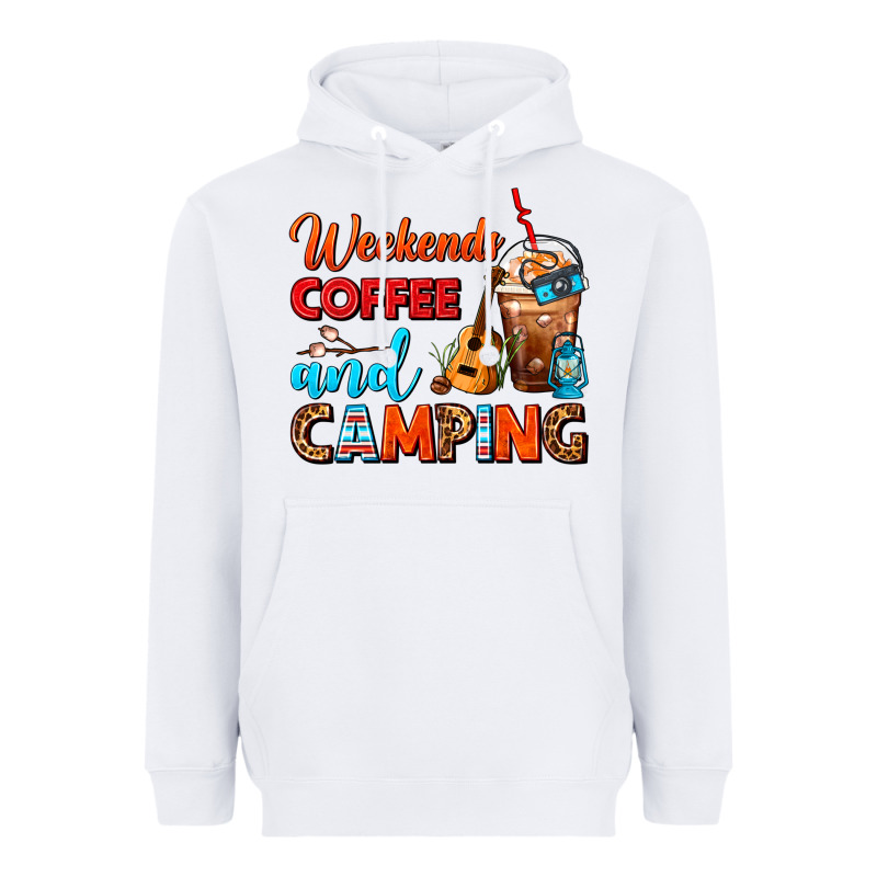 Weekends Coffee And Camping Frappe Coffee Heavyweight Hoodie by FaDigitalArtStudio | Teevron