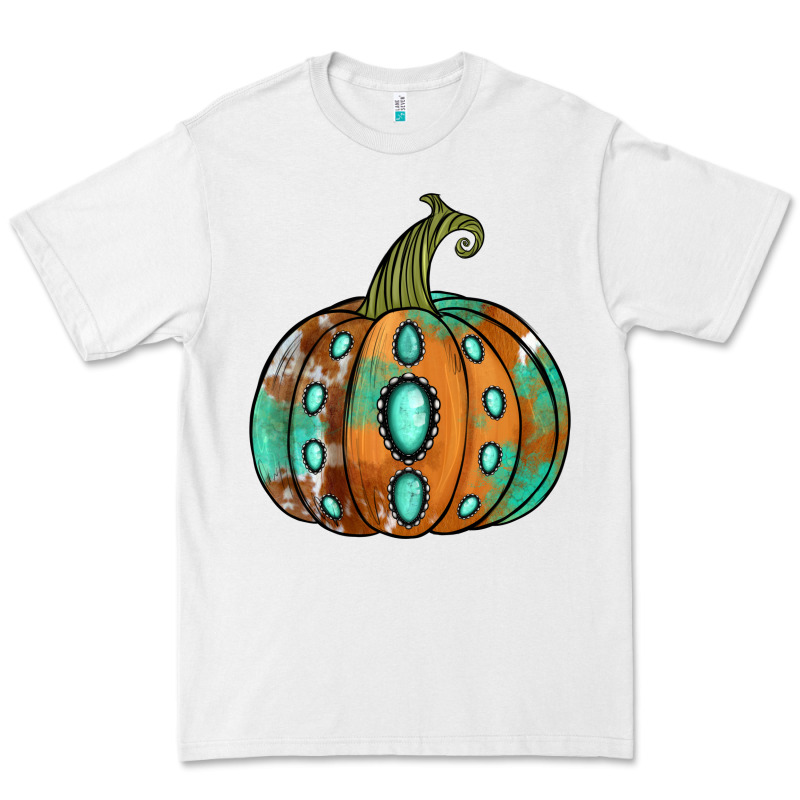 Western Cowhide Turquoise Pumpkin Premium Tee by Jasminsmagicworld | Teevron