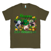 Army Green Happy Saint Patrick'S Day With Clover Classic Tee - BundleAndBundleShop