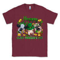 Burgundy Happy Saint Patrick'S Day With Clover Classic Tee - BundleAndBundleShop