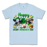 Dusty Blue Happy Saint Patrick'S Day With Clover Classic Tee - BundleAndBundleShop