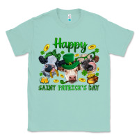 Seafoam Happy Saint Patrick'S Day With Clover Classic Tee - BundleAndBundleShop