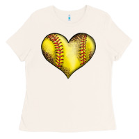 Bone softball heart Ladies Tee - LillyAllenDesigns