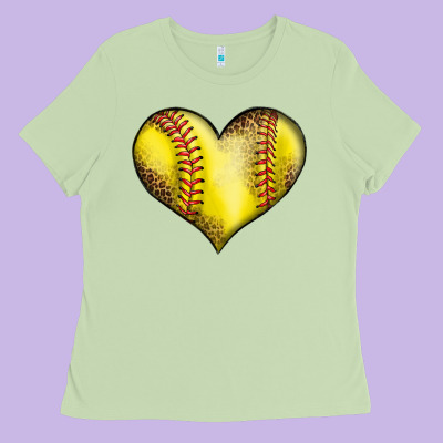 Softball Heart Ladies Tee Designed By Lillyallendesigns