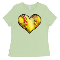 Matcha softball heart Ladies Tee - LillyAllenDesigns