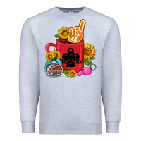 Heather Grey Western Football Coffee cup Premium Sweatshirt - FaDigitalArtStudio