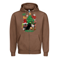 Chestnut ho ho ho meow Zipper Hoodie - CowGirlArtShop