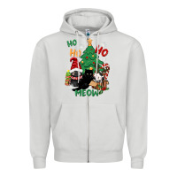 Dove Grey ho ho ho meow Zipper Hoodie - CowGirlArtShop