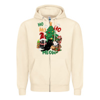 Ho Ho Ho Meow Zipper Hoodie | Teevron