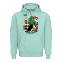 Seafoam ho ho ho meow Zipper Hoodie - CowGirlArtShop