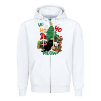 White ho ho ho meow Zipper Hoodie - CowGirlArtShop